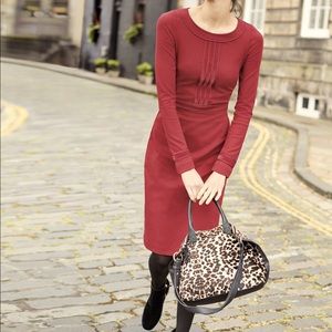 Boden sz 12 Giselle Ponte Dress in Cranberry